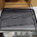 BINO 2-Tier Collapsible Dish Rack with Tray - Matte Black | Dish Drainer Kitchen Plate | Holders for Cups & Plates | Foldable Rack for Kitchen Countertop | Storage and Organization