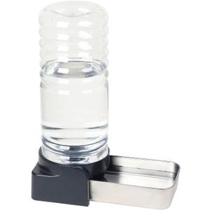 PAKEWAY 1.5 Gallon Automatic Gravity Dog Water Bowl Dispenser, Stainless Steel Large Capacity Pet Waterer with 3 Filters for Medium Dogs and Cats (Silver)