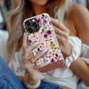 2 x for iPhone 13 Pro Max Case Cute Wireless Charging Compatible Dual-Layer Shockproof Protection with Stylish Wildflower Design Protective Cover for Women - Custom Floral Wallpaper