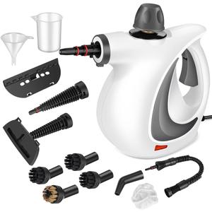 Handheld Pressurized Steam Cleaner with 12 pcs Accessories, Steamer for Cleaning, Steam Cleaner for Home Use, Steamer for Cleaning Car, Furniture, Floor, Upholstery, Grout and Tile, Deep Gray
