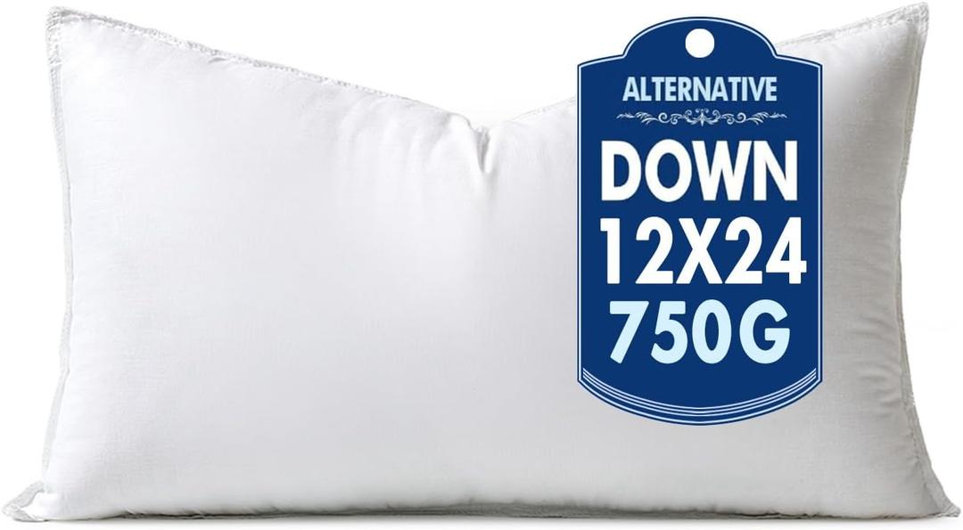 MIULEE 12x24 Down Alternative Pillow Insert Decorative Throw Pillow 12 x 24 Inch Body Bed Sleeping Ultra Soft Fluffy Form for Sofa Couch Bed