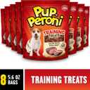 Pup-Peroni Dog Training Treats Made With Real Beef, 8 Bags (5.6 Oz. Each) | Slow cooked 2.5+ hours for a tender texture & rich, meaty taste. 24% protein. No fillers. No Red 40. (EXP 11/12/26)