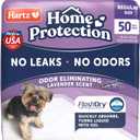 Hartz Home Protection Lavender Scented Dog Pads, 50 count, Super Absorbent & Won't Leak, Odor Eliminating