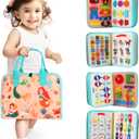 Teefrye Toddler Busy Board Montessori Toys for Toddlers 1-3 Year Old Educational Activity Book Board Sensory Travel Toys Ages 3-5 Preschool Learning Fine Motor Skills Toy Quiet Book Gift for Kids