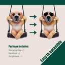 Floruit Golden Retriever Car Mirror Hanging Accessories Cute Swinging Dog Rear View Mirror Accessories for Men & Women (Dark Golden)