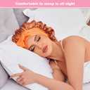 3PCS Silk Sleep Bonnet for Women, Large Satin Hair Caps with Elastic Band for Curly Hair and Frizz Control (Color-3 Orange)