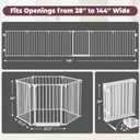 144" Extra Wide Baby Gate with Door, Configurable 6 Panels Baby Fence, Fireplace Gate with Anti-Trip Pedal, Family Essentials Safety Gate for Child Dogs Pets, 28'' Tall White