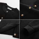 GRACE KARIN Knit Cardigan Sweaters for Women Long Sleeve Ribbed Button Up Sweater 2026 Spring Casual Jacket (Black, L)