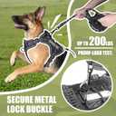Service Dog Tactical Vest Harness and Leash Set Large Sized Dog Emotional Support- Tactical Dog Harness Training Collar with Name (Black, L)