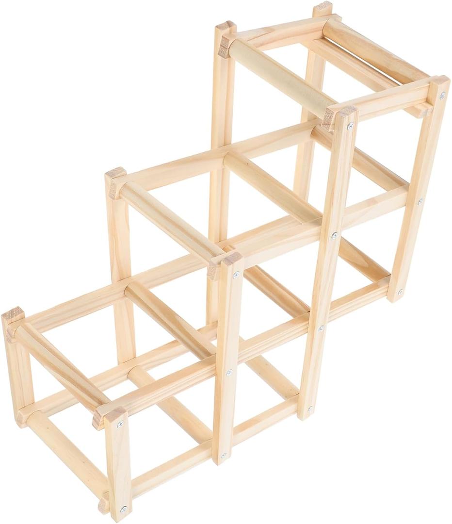 Toyvian Wooden Hamster Climbing Ladder Toy for Active Exploration and Chewing Safe Natural Wood Educational Accessory for Pet Cages for Hamsters Rats and Animals