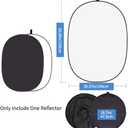 4.92X3.28 ft (1.5mX1m) 2 in 1 Polyester Muslin Black White Collapsible Reflector Backgrounds Portable Collapsible Reversible Photography Backdrop with Carrying Bag