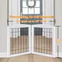LZRS 2-Panel Freestanding Foldable Wood Dog Gate Solid Wood & Steel Wire, Chew-Resistant Pet Barrier for Indoor Use, Ideal for Small to Medium Dogs, White