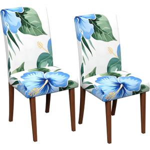 Stretch Dining Chair Covers Set of 2,Floral Print Chair Covers,Soft Removable Washable,Pet Friendly Furniture Protector,Universal Chair Slipcovers for Home, Kitchen,Ceremony Dining Room Seat (Fresh Water Orchids)