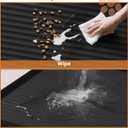 Dog Food Mat 36"x24", Waterproof Pet Feeding Mat with Diversion Grooves and Raised Edges, Large Non-Slip Dog Bowl Mat for Food and Water, Cat Food Mat for Floors, Easy to Clean, Black