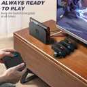 Switch 2 Controller Charger Dock, 4-in-1 Switch 2 Portable Charger Stand Station with USB Type-C Cord, Magnetic Design Fast Charging Accessories (Lying-flat 4)