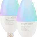 Amazon Basics Smart Recessed 5/6 Inch Downlight, Color Changing, Works with Alexa only, 2.4GHz WiFi, 2 Pack