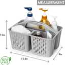 Tiawudi Portable Shower Caddy, Caddy Organizer with Handle, Plastic Shower Basket Hold Soap, Shampoo, Hair Supplies and Beauty Products, Cleaning Supplies Organizer for Home, Dorm, Shelf and Cabinet