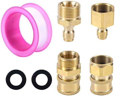 Gosknor 3pcs M22-14mm to 1/4in Pressure Washer Adapter, Quick Connect & Fast Disconnect Power Washer Adapter to 1/4in for Power Washers Hose Pump 5000 PSI