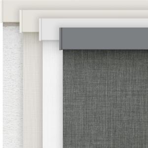 AOSKY Linen Roller Blinds Shades for Indoor Windows Pull Down Cordless Blackout Black Out Window Shade 70 inch Blinds for Home Dark Grey
