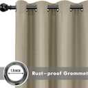 HolidayIdeas 4 Panels Linen Outdoor Curtains for Patio Waterproof Taupe Outside Curtains 110"x95"-Gazebo Wide Curtains Weighted Weatherproof, Privacy for Pergola, Porch, Cabana, Deck, Sunroom