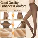 2 Pairs Women Fleece Lined Tights-Fake Translucent Leggings High Waist Pantyhose Sheer Thick Warm Tights For Women (Large, Invisible Crotch-black+brown)