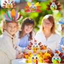 12 Pcs Thanksgiving Turkey DIY Craft Kits,Toddler Thanksgiving Hanging Booze Ball Ornaments Crafts DIY Make a Turkey for Festive Fall Party Classroom Activities Ornament Decorations (Turkey)