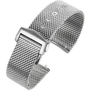 20mm Stainless Steel Watch Band,compatible with Omega Seamaster 300mQuick-release Metal strap 316L Deployment Clasp For 20mm Watch Band Replacements Silver/Black