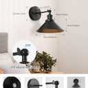 2 x Bailoch Black Vintage Wireless Battery Operated Wall Sconces, Industrial Cordless Battery Powered Led Wall Lights Set of 2, Wall Lamp Fixture Indoor with Remote Control for Bedroom Farmhouse Gallery