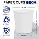 Clawsoff 300 Count 5 oz Bathroom Cups, 5 oz Disposable Paper Cups, Small Mouthwash Cup, 5 Ounce Mini White Espresso Cups for Party, Travel, Picnic