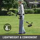 SnapFresh 20V Cordless String Trimmer, 12" 2-in-1 Weed Wacker and Lawn Edger with Wheels, 8000 RPM Auto Feed Spool, Lightweight Battery Powered Weed Eater, 2.0Ah Battery and Fast Charger Included