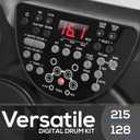 Pyle Electronic Tabletop Digital Drum Set, Compact Portable Drum Pad Kit w/ 8 Touch Sensitive Pads and Pedals, 600 Sounds, USB & Headphone Outputs, MIDI/AUX Inputs, 4x5 Drums & 4x3.5 Cymbals
