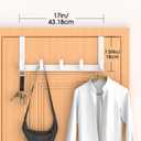 Over The Door Hooks Hanger, Heavy Duty Rack for Winter Coat, Fits 1 3/4" Doors, L7U - Bathroom Accessories and Towel Organizer Holder - White