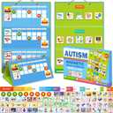 QUOKKA Visual Schedule for Kids with Autism - 145 Reward Chore Chart for Multiple Kids - Behavior Routine Toy for Autistic Children Age 5-7 ADHD Tools - Responsibility Board Autism Learning Material