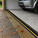 2 Pcs 1.25" High Universal Garage Threshold Seal Strip Flexible Total Length 8'3" Garage Door Flood Bottom Barrier Seal DIY PVC Weather Stripping Replacement, Not Include Adhesive