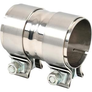 Polished Stainless Steel 2.5" ID to 2.5" ID Exhaust Adapter With Clamps,ID 2-1/2 Inch Exhaust Reducer Connector Pipe/W Clamps, 4'' Length Exhaust Coupler,Universal Fitment