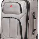 SwissGear Sion Softside Expandable Spinner Luggage Durable Lightweight Travel Suitcase, Pewter, Carry-On