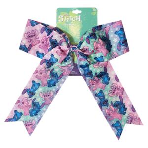 2 x LUV HER Disney Stitch Hair Bows For Girls - One Large Printed Hair Bow Featuring your Favorite Stitch Characters - Alligator Clip - Large Bows for Daily Styling or Special Occasions, Ages 3+