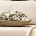 Yangest Neutral Floral Pillow Cover 12 x 20 Inches, Vintage Chenille Rectangle Throw Pillow Cover Soft Decorative Farmhouse Accent Couch Pillow Cover for Living Room Bedroom, Green