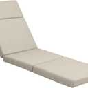 Chaise Lounge Cushions Outdoor, 72 x 21 x 4 Inch Lounge Chair Cushions for Outdoor Furniture - Waterproof Lounge Patio Replacement Cushion, 4In Fade-Resistant ThickPatio Chaise Lounge Cushion (Cream White)