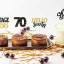 24 Pcs Glitter 70th Birthday Cupcake Toppers for Celebrating 70th Birthday Party Decorations for Seventy Years Old Birthday Party Supplies (Black&Gold)
