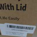 Criusia 2 Set Pantry Organizers and Storage with Bamboo Lids, Stackable Clear Bins for Onion, Potato, Fruit, Vegetables, Trash Bag Dispenser, Kitchen and Under Sink Organizer