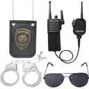 Police Pretend Play Toys Set Handcuffs Badge Cop Officer Costume for Swat Detective FBI Halloween