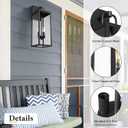 Outdoor Wall Sconce Light, 20 Inch Tall Transitional Exterior Wall Bracket Lighting with Clear Glass, Anti-Rust Powder Coat Black Modern Outside Lantern for Front Porch Corridor Doorway Patio, Medium-1 Pack