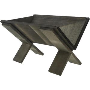 ULTECHNOVO Wooden Nativity Manger for Baby Jesus, 8.6-Inch Handcrafted Christmas Stable Decor for Indoor Tabletop, Rustic Religious Nativity Scene Ornament for Church & Home, Small Wood Crib for Holy