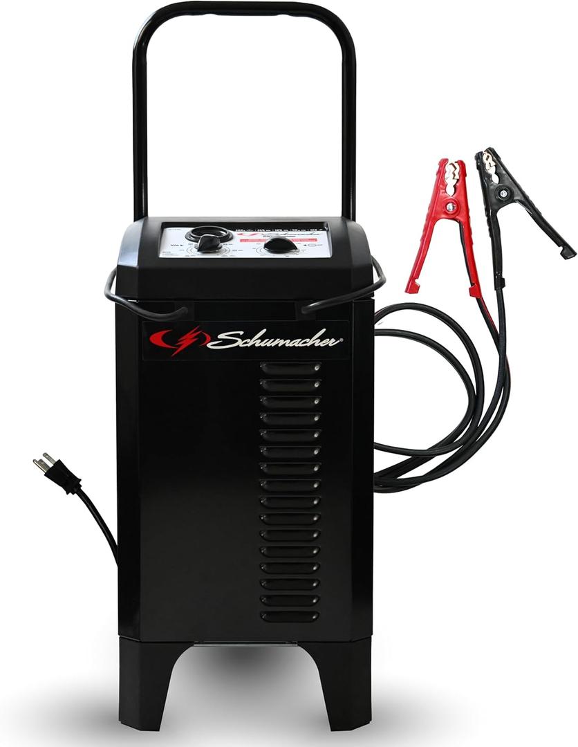 Schumacher Electric Manual Battery Charger & Engine Starter  6V/12V 200A Heavy-Duty Auto Battery Charger with 40A Boost Mode, Color-Coded Clamps, 6-Foot Output Cables & Rugged Design SC1446
