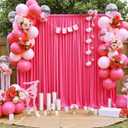 10 ft x 10 ft Wrinkle Free Hot Pink Backdrop Curtains for Parties, Polyester Fuchsia Photo Backdrop Drapes for Wedding Birthday Party Baby Shower,5ft x 10ft, Set of 2 Panels