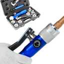 AMZCNC Hydraulic Tube Expander Compact Swaging Tool Kit with Tube Cutter, Deburring Tool and 7 Expander Heads for 3/8 to 1-1/8 Inches Copper Pipes HVAC Expander Tools (3/8~1-1/8)