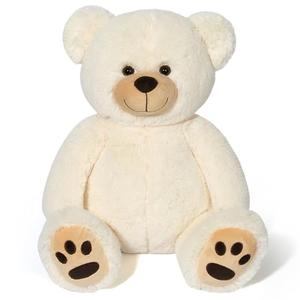 LotFancy Teddy Bear Stuffed Animals, 20 inch Cute Bear Plush Toy with Footprints, Plushies Gift for Kids Baby Toddlers on Baby Shower, Birthday, Christmas, Easter Decorations, Beige