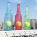 Wine Bottle Dog Toy, Fun Interactive Cute Squeaky Dog Toys with Tennis Ball Inside, Ideal for Large/Medium/Small Dogs to Fetch Games and Bonding Time,Medium-Green (2.17" x 2.17" x 7.87")