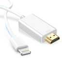 [Apple MFi Certified] Lightning to HDMI Adapter for iPhone to TV, HDMI to Lightning Cable 1080P HD Digital AV Adapter Sync Video & Sound for iPhone 14 13 12 11 X SE 8 7 6, HDTV/Projector - 6.6FT
